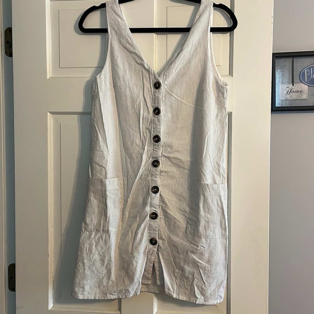 Mia & Tess from the Paper Store black pin stripe mini dress